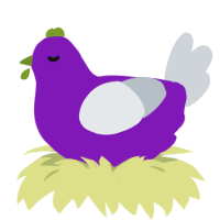 A violet and mist chicken