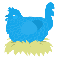 A sky chicken with a lace pattern
