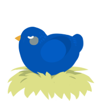 A ultramarine chicken with a neck-band pattern