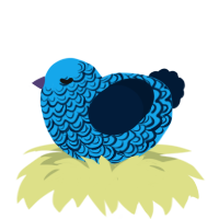 A sky and tumblr chicken with a double-lace pattern