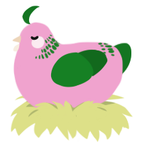 A pink and leaf chicken with a neck-band pattern