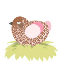 A brown and rose chicken with a double-lace pattern
