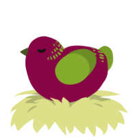 A maroon and chartreuse chicken with a neck-band pattern