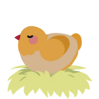 A beige and orange chicken with a head pattern
