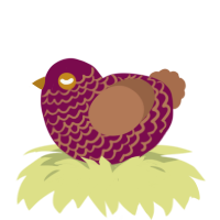 A wine and brown chicken with a lace pattern