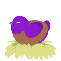 A brown and violet chicken with a head pattern