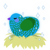 A sky and leaf chicken with a lace pattern