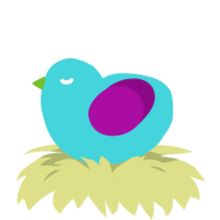 A aqua and plum chicken