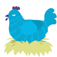A cerulean chicken with a bar pattern