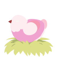 A pink and rose chicken with a head pattern