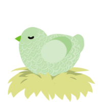 A gluppy chicken with a double-lace pattern