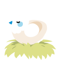 A cream chicken with a head pattern
