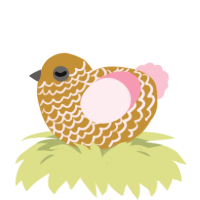 A gold and rose chicken with a lace pattern