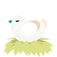 A white and cream chicken with a half-lace pattern