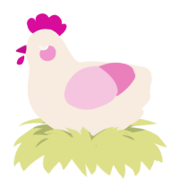 A cream and pink chicken