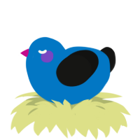 A sapphire and black chicken