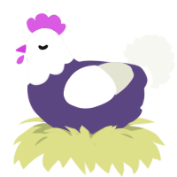 A overcast and white chicken with a head pattern