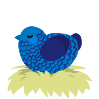 A sapphire and navy chicken with a lace pattern