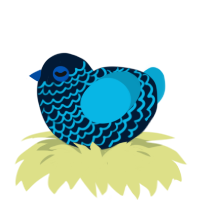 A tumblr and cerulean chicken with a lace pattern