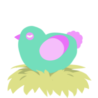 A mint and lavender chicken