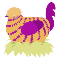 A honey and plum chicken with a bar pattern