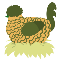A honey and olive chicken with a lace pattern