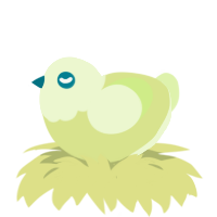 A lemon and apple chicken with a head pattern