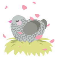 A silver and ash chicken with a lace pattern