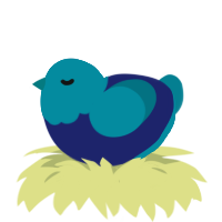 A navy and sea chicken with a head pattern