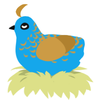 ChicKintsugi, a sky and gold chicken with a half-lace pattern