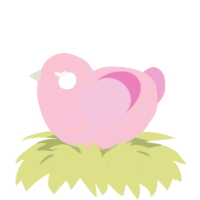 A rose and pink chicken with a speckle pattern