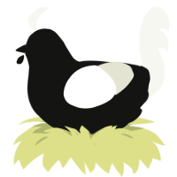 A black and white chicken