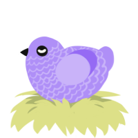 A lilac chicken with a lace pattern