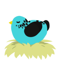 A aqua and black chicken with a neck-speckle pattern