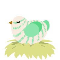 A cream and spring chicken with a bar pattern
