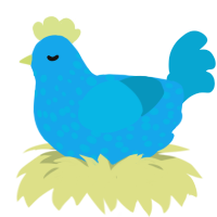 A sky and cerulean chicken with a speckle pattern