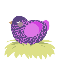 A overcast and orchid chicken with a lace pattern
