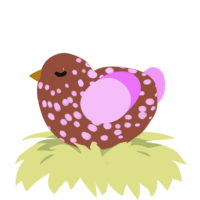 A russet and lavender chicken with a speckle pattern