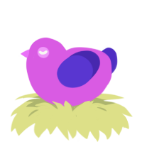 A orchid and indigo chicken