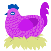 A orchid and amethyst chicken with a lace pattern