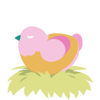 A honey and pink chicken with a head pattern