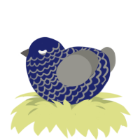 A navy and ash chicken with a lace pattern