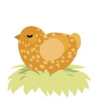 A orange and honey chicken with a speckle pattern