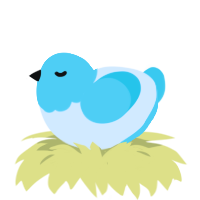 A white and aqua chicken with a head pattern