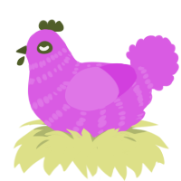 A orchid chicken with a bar pattern