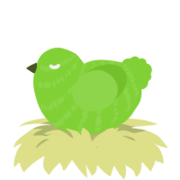 A grass chicken with a bar pattern