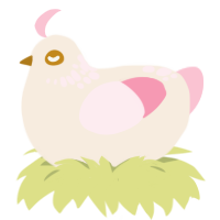 A cream and rose chicken with a neck-speckle pattern