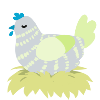 A mist and apple chicken with a bar pattern