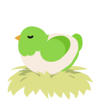 A cream and grass chicken with a head pattern