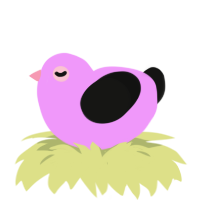A lavender and black chicken